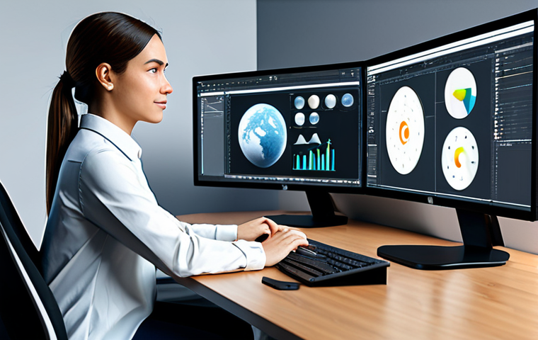 A professional female character designer, fully clothed in a modest, modern business casual outfit, seated at a large ergonomic desk. She is actively using a high-end graphic tablet and multiple monitors displaying diverse AI-generated character concept art and advanced 3D modeling software. The studio is clean, well-lit, with subtle technological elements in the background, conveying an atmosphere of focused innovation and human-AI collaboration. This image features perfect anatomy, correct proportions, natural pose, well-formed hands, proper finger count, and natural body proportions. It is safe for work, appropriate content, fully clothed, and professional.