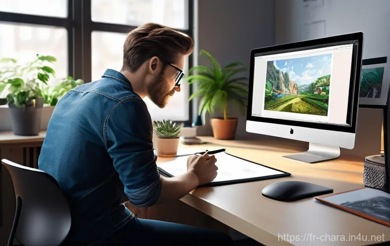 캐릭터디자인 자격증의 취업 가산점 효과 - **Prompt 1: Focused Character Designer in a Modern Studio**
"A diverse, young adult character de...