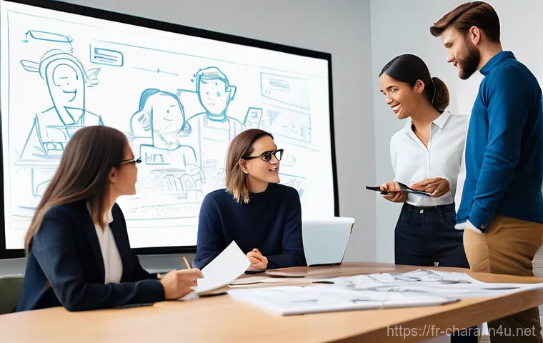 캐릭터디자인 자격증의 취업 가산점 효과 - **Prompt 2: Symbolic Achievement and New Opportunities**
    "A confident, diverse character designe...