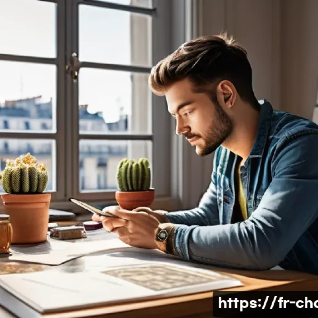 캐릭터디자이너로서의 자기소개서 작성 팁 - A professional character designer’s creative workspace in a modern French animation studio, featurin...