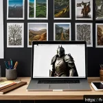 캐릭터디자인 실기 시험 준비를 위한 주요 팁 - A professional character designer’s workspace featuring a neatly organized desk with sketchbooks, di...