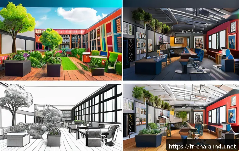 캐릭터디자인 자격증 학습 커뮤니티 가입 장점 - A vibrant online creative community scene showcasing diverse artists collaborating on character desi...