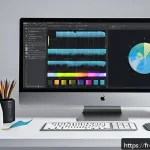 캐릭터디자인 학습에 필요한 소프트웨어 - A professional digital artist’s workspace showcasing a high-resolution monitor displaying a detailed...