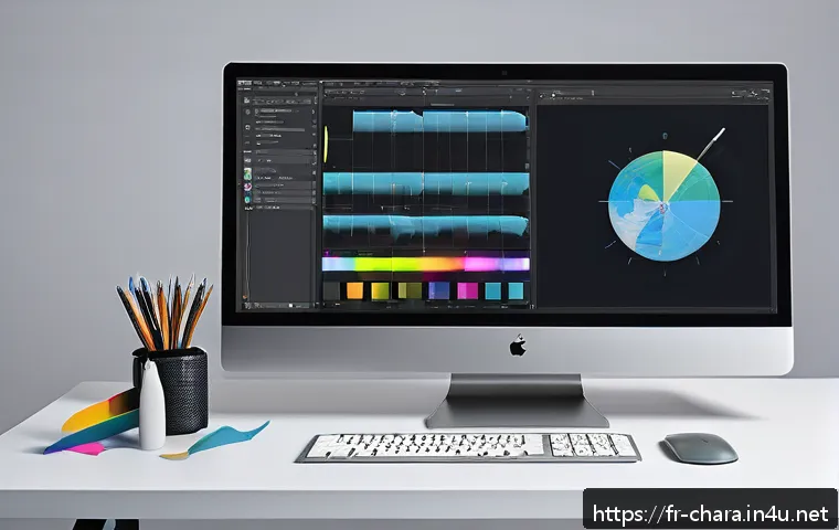 캐릭터디자인 학습에 필요한 소프트웨어 - A professional digital artist’s workspace showcasing a high-resolution monitor displaying a detailed...
